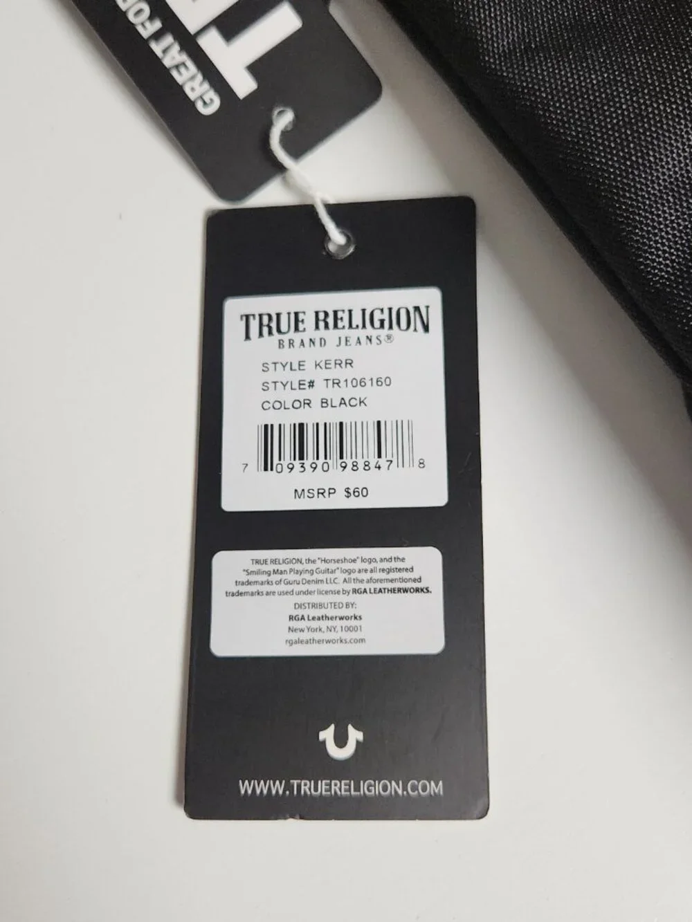 True Religion Side Kerr Crossbody Sling Shoulder Chest Bag Black New